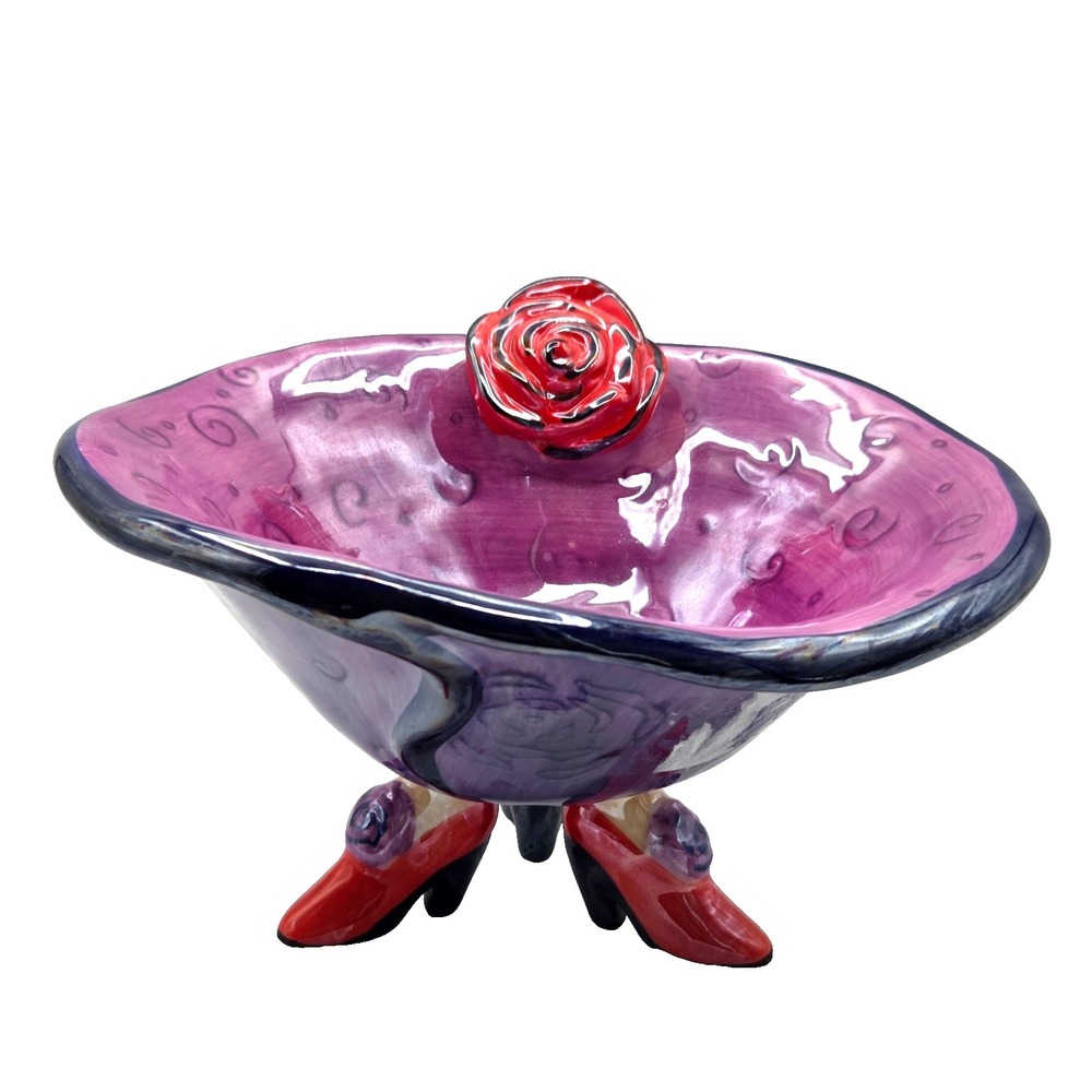 Studio Art Pottery High Heel‎ Base Footed Bowl Vintage